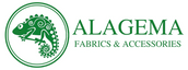 Alagema Fabrics & Accessories (logo) your one-stop shop for African fabric, clothing, and accessories.