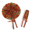 High-Quality African Kente Leather Folding Fan - Alagema Fabrics & Accessories