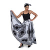 White & Black Print Maxi Skirt - Alagema Fabrics & Accessories