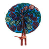 High-Quality Spiral African Print Leather Folding Fan - Alagema Fabrics & Accessories