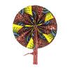 High-Quality Brown African Print Leather Folding Fan - Alagema Fabrics & Accessories