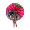 High-Quality Pink Traditional African Print Leather Folding Fan - Alagema Fabrics & Accessories