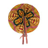 High-Quality African Shell Print Leather Folding Fan - Alagema Fabrics & Accessories