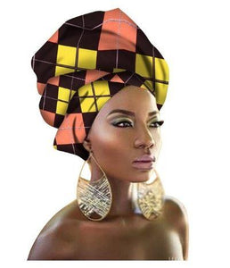 High-Quality African Print fabric Gele #63 - Alagema Fabrics & Accessories