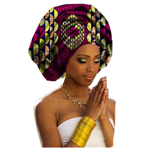 High-Quality African Print fabric Gele #33 - Alagema Fabrics & Accessories