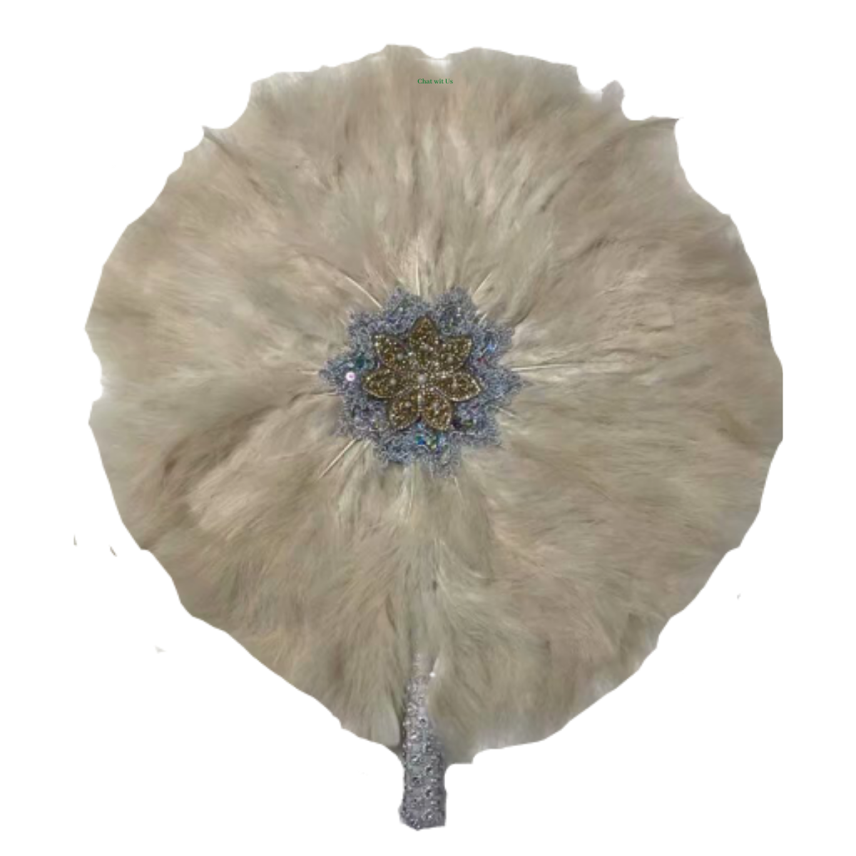 High-Quality Handmade Wedding Feather Hand Fan #7 - Alagema Fabrics & Accessories