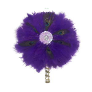 High-Quality Handmade Wedding Feather Hand Fan #14 - Alagema Fabrics & Accessories