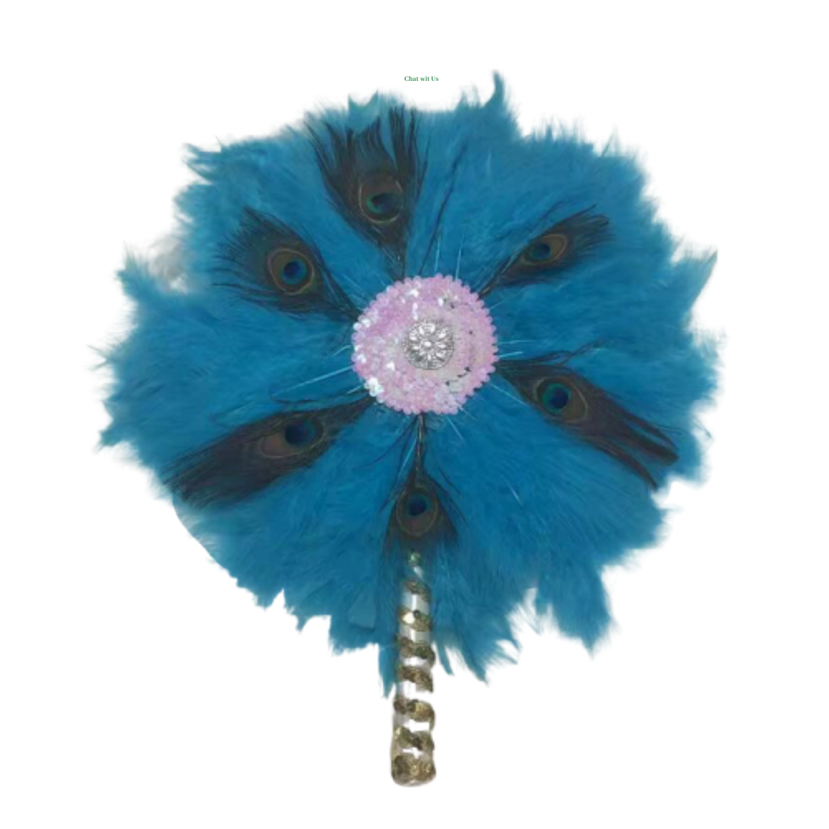 High-Quality Handmade Wedding Feather Hand Fan #8 - Alagema Fabrics & Accessories