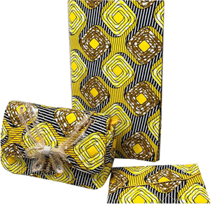 High Quality Six Yards African Wax Print Fabric with Matching Bag #8 - Alagema Fabrics & Accessories