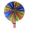 High-Quality Blue / Orange Kente African Print Leather Folding Fan - Alagema Fabrics & Accessories