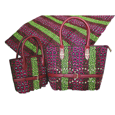 High Quality Six Yards African Wax Print Fabric with Matching Bag #10 - Alagema Fabrics & Accessories